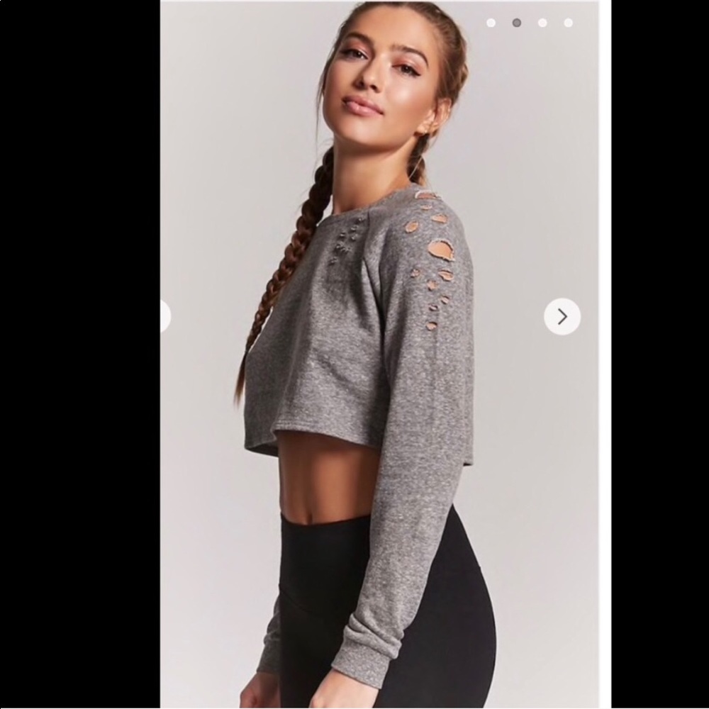 Forever 21 distressed sweat crop